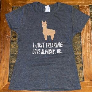 Alpaca T-shirt Gray Size Small Chest